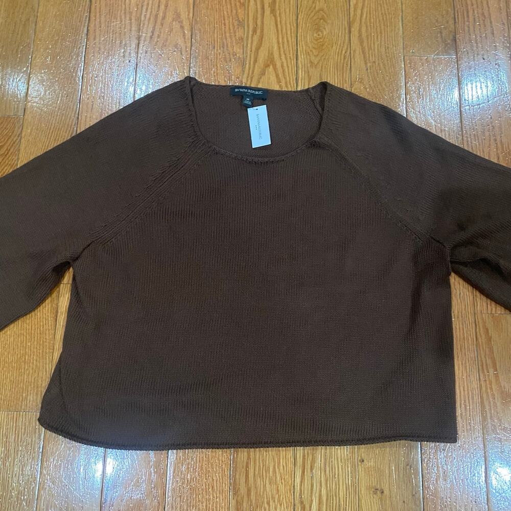 NWT Banana Republic Knit Brown Long Sleeve Sweater Women's Size M